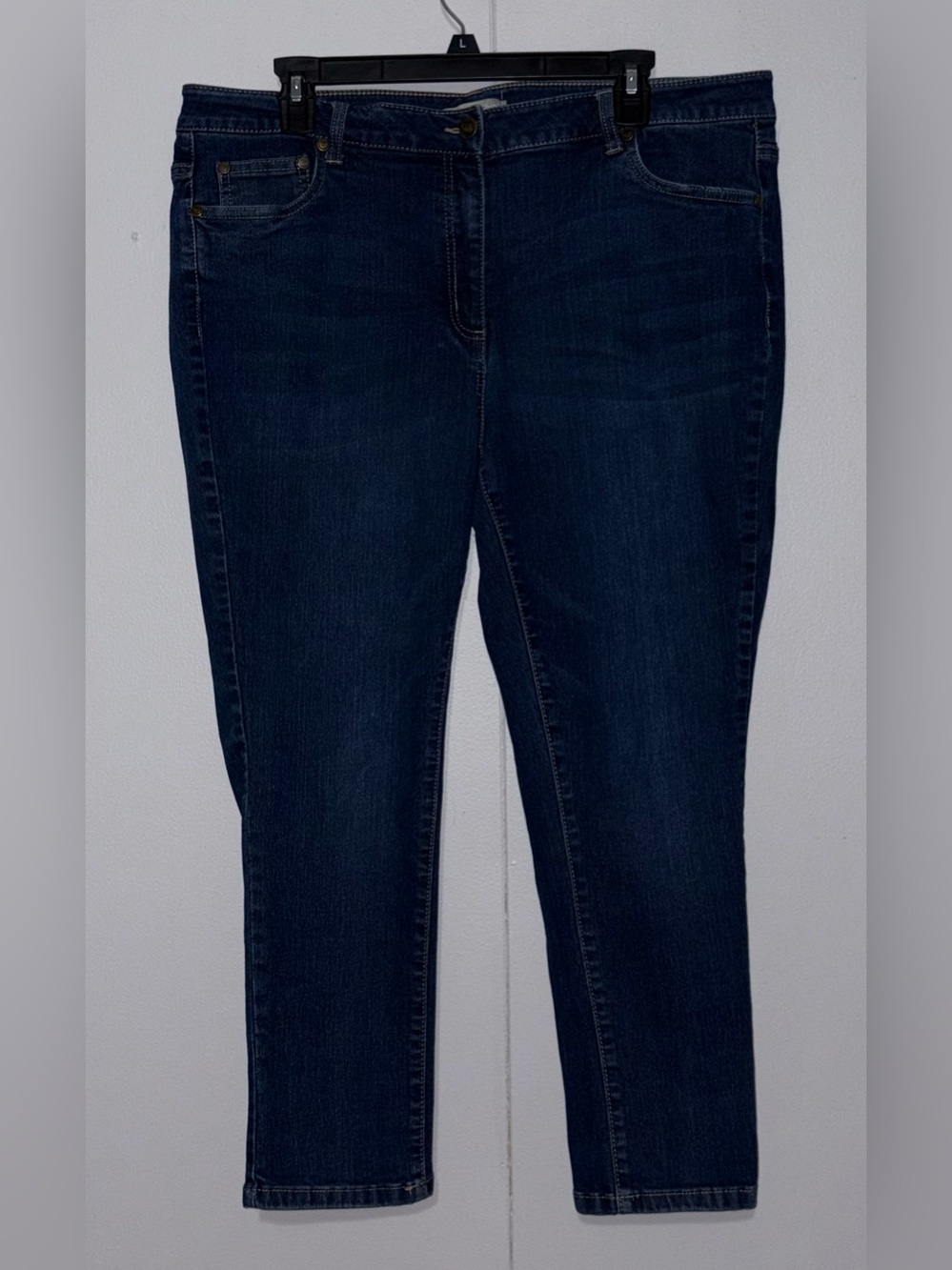 Woman Within Womens Tagged 18W Petite Dark Wash Stretch Skinny Jeans